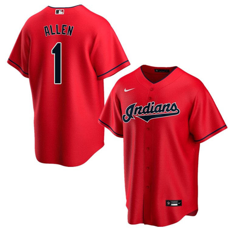 Nike Men #1 Greg Allen Cleveland Indians Baseball Jerseys Sale-Red - Click Image to Close